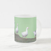 キューアップキュートゲーズグリーンすりガラスのマグカップ フロストグラスマグカップ (正面右)