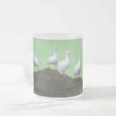 キューアップキュートゲーズグリーンすりガラスのマグカップ フロストグラスマグカップ (正面左)