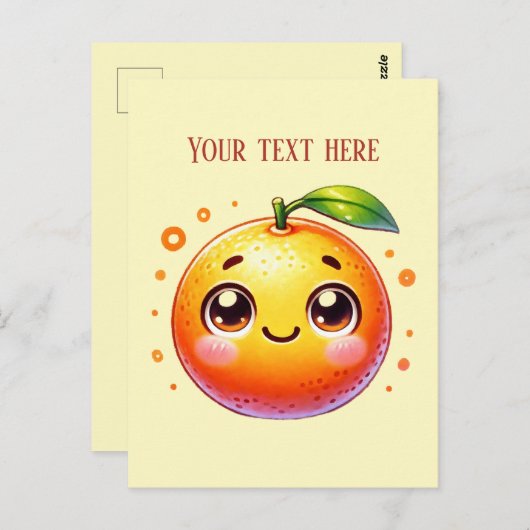 キューオレンジ色のフルーツ愛好家にメッセージを追加 ポストカード (正面/裏面)