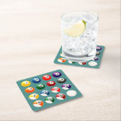 キューカラフルボール スクエアペーパーコースター (インサイチュ)