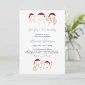 キューキュー子犬のクリスマスハウリデー ベイビーシャワー 招待状 (スタンド正面)