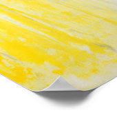 'キュー'グレーと黄色の抽象芸術アート ポスター (角)