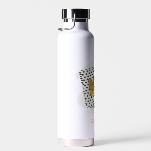 キューストムホワイト幼稚園先生感謝 ウォーターボトル (右面)