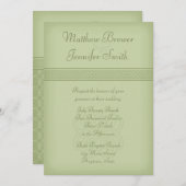 キューストングリーンアイリッシュケルト結び目模様結婚式招待状 招待状 (正面/裏面)