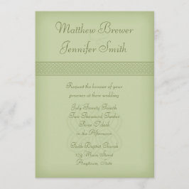 キューストングリーンアイリッシュケルト結び目模様結婚式招待状 招待状