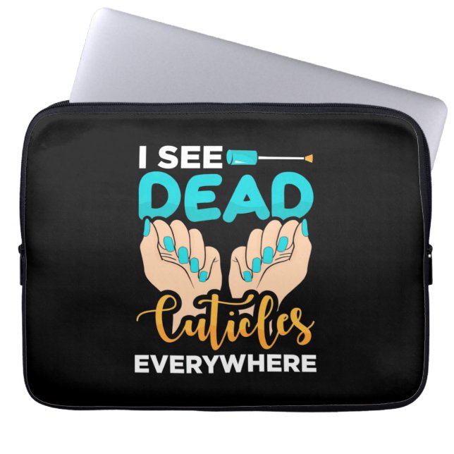 キューティクルがあちこちで見える ラップトップスリーブ (正面)