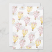 キューティーズ フラワー ホットエアバルーン 女の子 1歳 誕生日 招待状 (裏面)