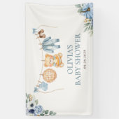 キューティーパイ ブルー フォール テディベア 男の子 ベビーシャワー 横断幕 (縦)