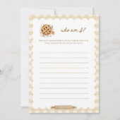 キューティーパイ ベビーシャワー 私は誰？ ゲームカード 招待状 (正面)
