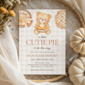 キューティーピー ギンガム テディベア 秋のベイビーシャワー 招待状