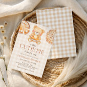 キューティーピー ギンガム テディベア 秋のベイビーシャワー 招待状