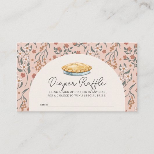 キューティーピー ピンク フラワー ベビー おむつくじチケット エンクロージャーカード (正面)