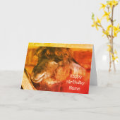 キューティーラマアニマルアートパーソナライズされた誕生日 カード (黄色い花)