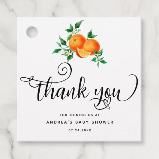 キューティー | オレンジ ありがとう フェイバータグ (正面)