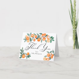 キューティー | オレンジ ベイビー シャワー サンクス サンキューカード