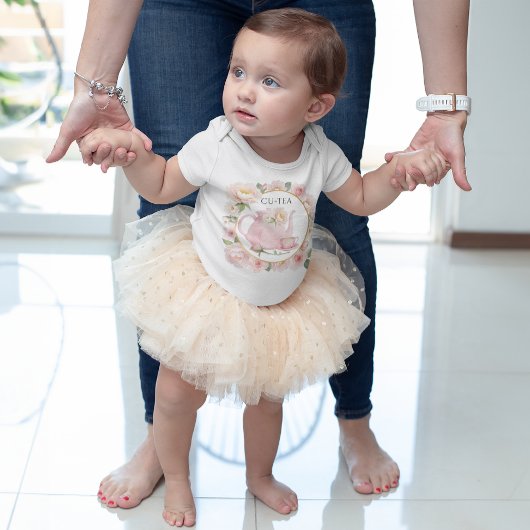 キューティー ピンク ティーポット ベイビー ガール ボディスーツ