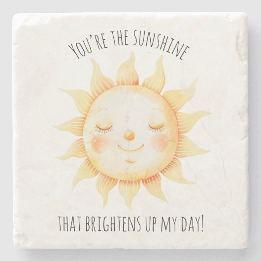 キュートあなたはザサンシャインタイポグラフィ ストーンコースター (正面)