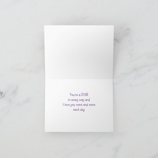 キュートあなたは星キツネおもしろい誕生日孫娘 カード (内部)