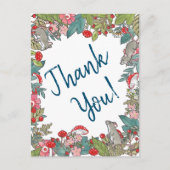 キュートありがとうネズミマウスの森の葉 ポストカード (正面)