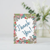 キュートありがとうネズミマウスの森の葉 ポストカード (スタンド正面)