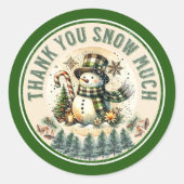 キュートありがとう雪 ラウンドシール (正面)