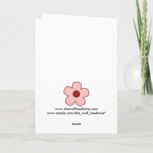 キュートありがとう – 牛と花 サンキューカード (裏面)