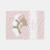 キュートおむつテディベアとカスタムモノグラム フリースブランケット (正面(横))