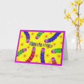 キュートおめでとう新生児ワームめまい カード (黄色い花)