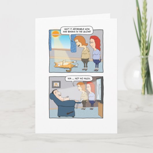 キュートおもしろいで猫のレイ誕生日 カード (正面)