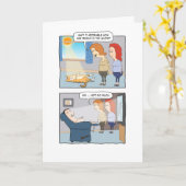 キュートおもしろいで猫のレイ誕生日 カード (黄色い花)