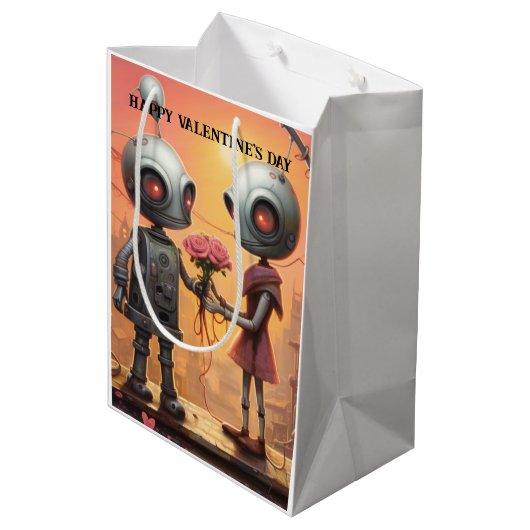 キュートおもしろいとバレンタインデー子供へ4 ミディアムペーパーバッグ (裏面アングル)