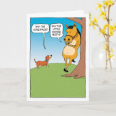 キュートおもしろいとホースとダシュント誕生日 カード (黄色い花)