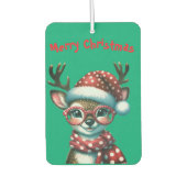キュートおもしろいなクリスマスのトナカイ カーエアーフレッシュナー (正面)