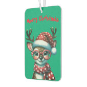 キュートおもしろいなクリスマスのトナカイ カーエアーフレッシュナー (左)