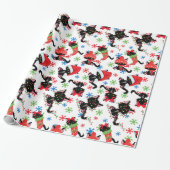 キュートおもしろいなクリスマスの不機嫌な猫 ラッピングペーパー (アンロールド)