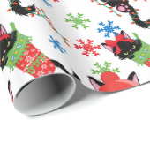キュートおもしろいなクリスマスの不機嫌な猫 ラッピングペーパー (ロールコーナー)