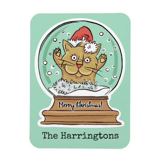 キュートおもしろいなクリスマスキャット名前をカスタムするマグネット マグネット (縦)