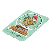 キュートおもしろいなクリスマスキャット名前をカスタムするマグネット マグネット (左側)