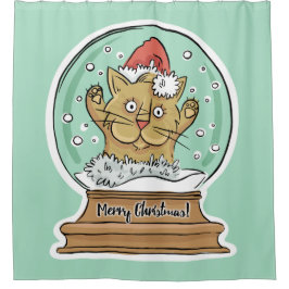 キュートおもしろいなクリスマスキャナーカーテン シャワーカーテン