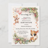 キュートおもしろいなクリスマスベアのベビーシャワー 招待状 (正面)