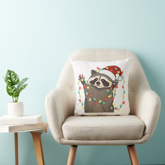 キュートおもしろいなクリスマスラクーン クッション (椅子)
