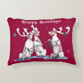 キュートおもしろいなクリスマス・カリブー アクセントクッション (正面)