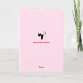 キュートおもしろいなバレンタインデーの黒猫の名前 カード (裏面)