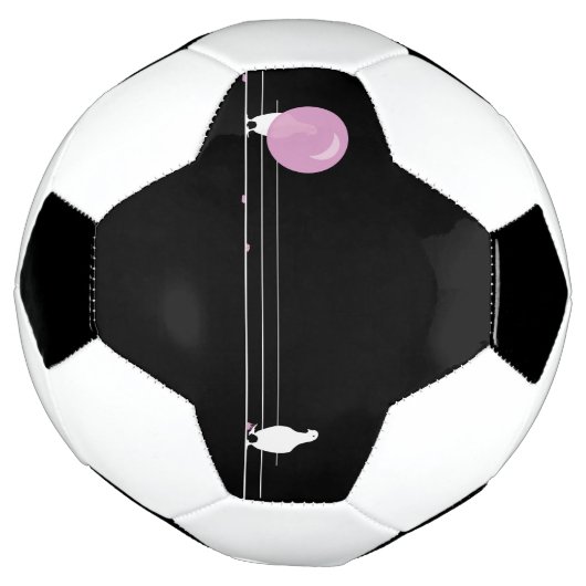 キュートおもしろいなピンクのバブルガムの鳥が針金に サッカーボール (回転)