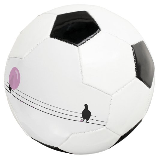 キュートおもしろいなピンクのバブルガムの鳥が針金に サッカーボール (3/4)