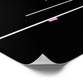 キュートおもしろいなピンクのバブルガムの鳥をワイヤーブラックに ポスター (角)