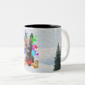 キュートおもしろいなマリノワ犬のクリスマス ツートーンマグカップ (正面右)