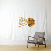 キュートおもしろいな七面鳥の家族のマッチング感謝祭 タペストリー (インサイチュ(横))