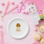 キュートおもしろいな七面鳥の家族のマッチング感謝祭 ペーパープレート (パーティー)