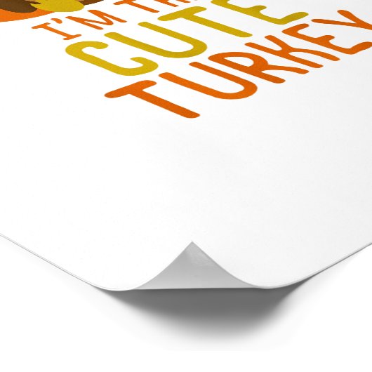 キュートおもしろいな七面鳥の家族のマッチング感謝祭 ポスター (角)